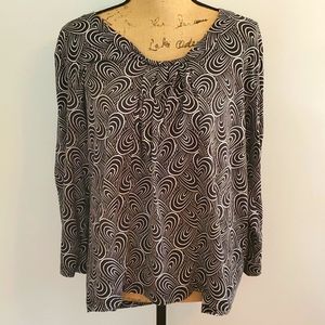 Jones New York Black and White Shirt Size XXL